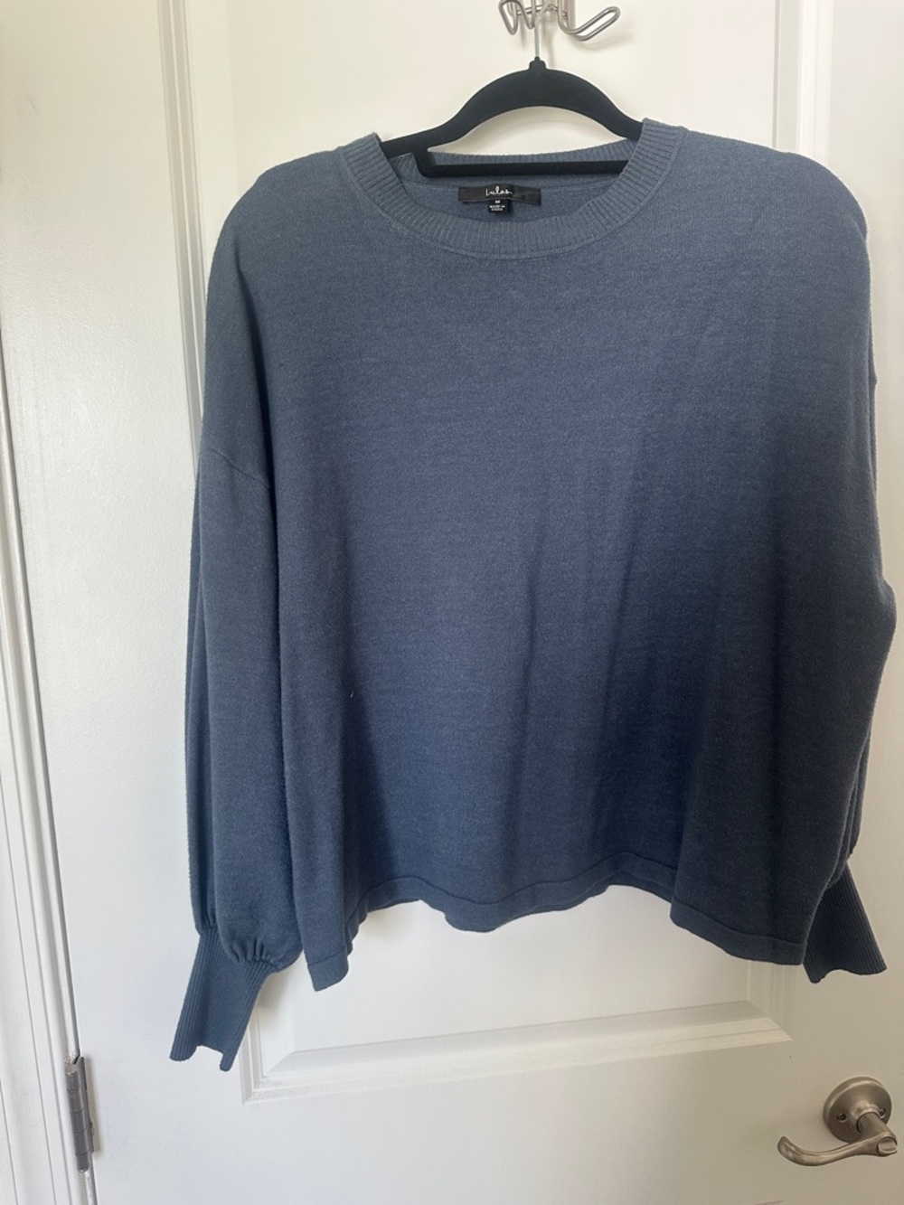 Lulu's Blue Crewneck Long Sleeve Sweater